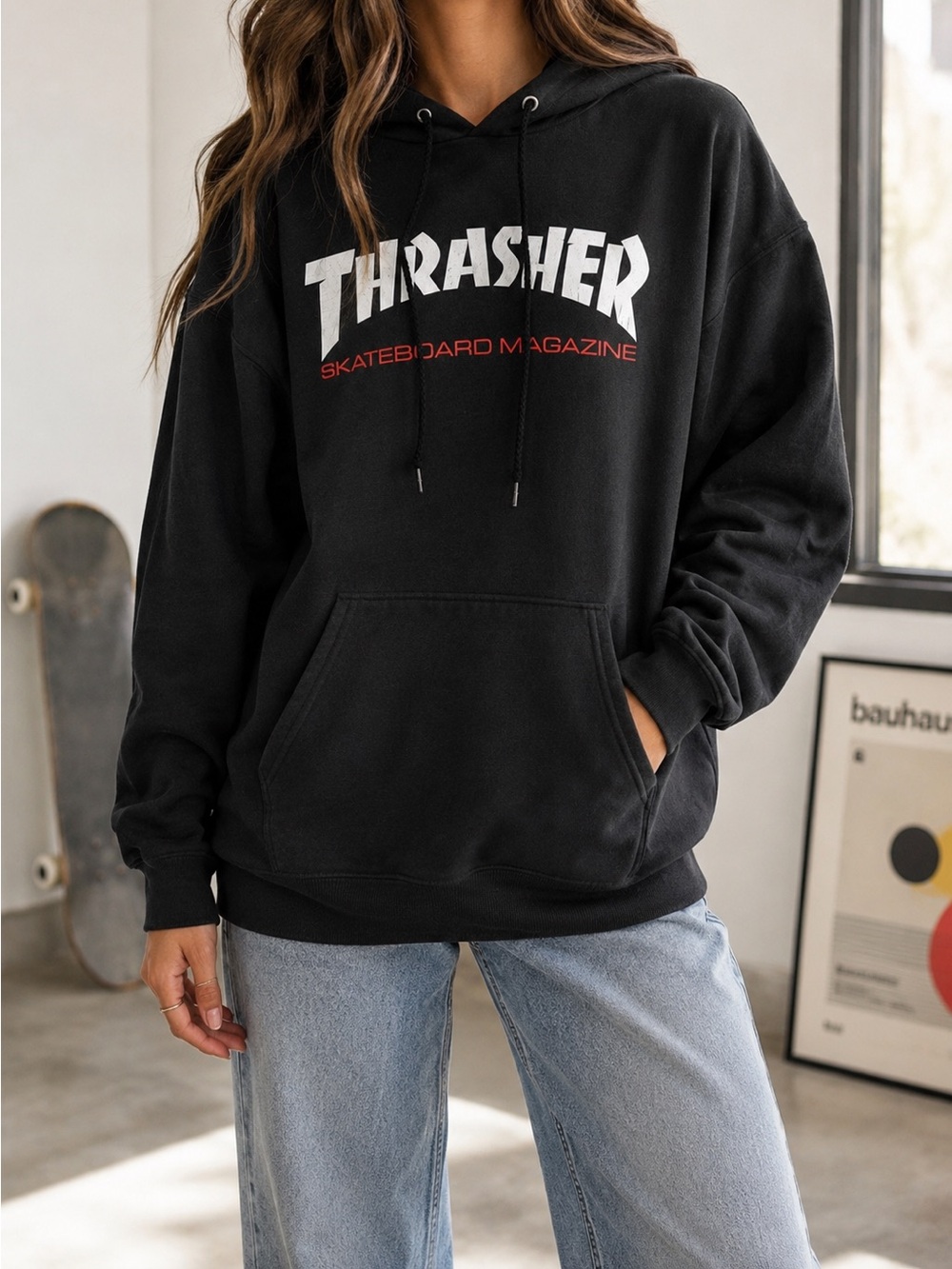 Thrasher Skateboard Magazine Black Hoodie
